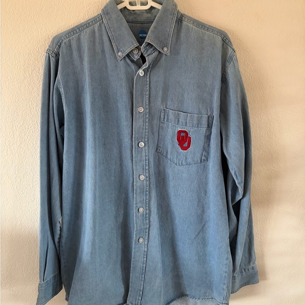 NCAA Light Blue Men's Button-Down Shirt